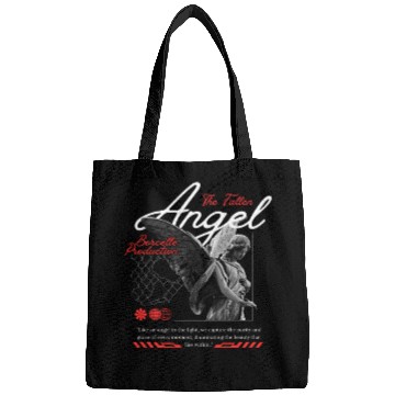 Discover Serene Angel Statue with Dark Wings Bags