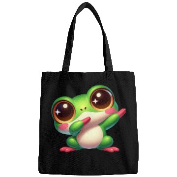 Discover Cute frog dab dance gamer chibi cartoon kawaii Bags