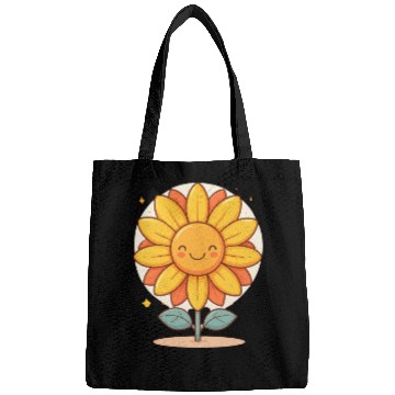 Discover Smiling Kawaii Sunflower Bags