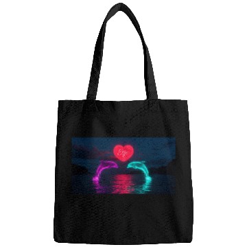 Discover In a stunning digital artwork, two dolphins  Bags