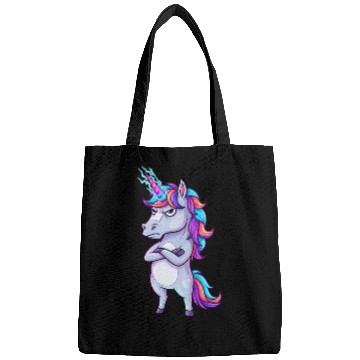 Discover Grumpy Unicorn: Sparkle & Sarcasm! Bags