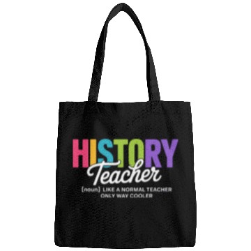 Discover History Teacher Bold Colorful Typography Bags