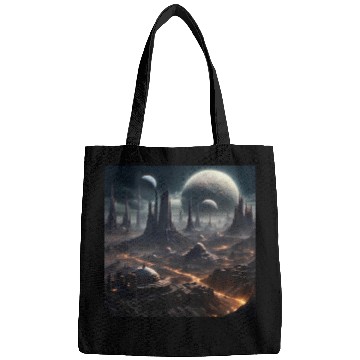 Discover Dark World: Alien Planet Landscape Bags