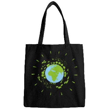 Discover Our Green Planet Earth Cool Illustration Bags