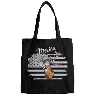 Discover 'Merica Deer with mullet American Flag Sunglasses Bags