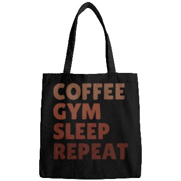 Discover Coffee Gym Sleep Repeat Motivational Design Bags