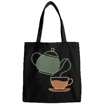 Discover Vintage Tea Kettle and Cup Silhouette Bags