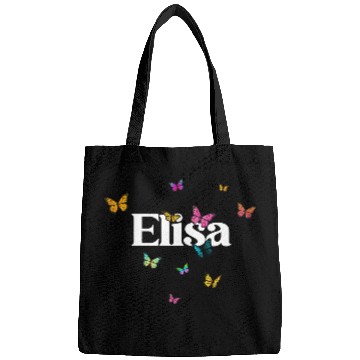 Discover ELISA - beautiful girl name with cute butterflies Bags