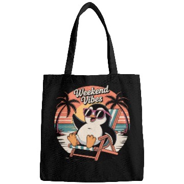 Discover Chill Penguin Weekend Vibes Bags