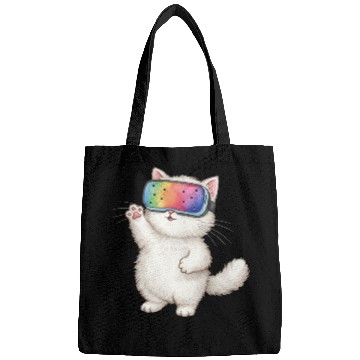 Discover Whimsical Cat with VR Mask Bags