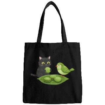 Discover Whimsical Cat Bird Snack Scene Bags