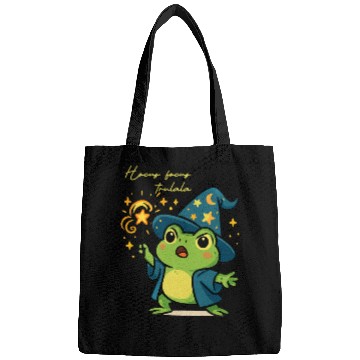 Discover Magical Froggy Wizard Illustration Bags