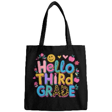 Discover back-to-school-Colorful Hello Third Grade Design Bags