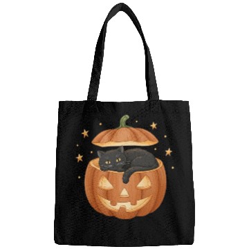 Discover Black Cat in Jack-O-Lantern Pumpkin Bags