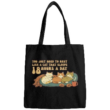 Discover Relaxing Cat Nap Quote Design Bags