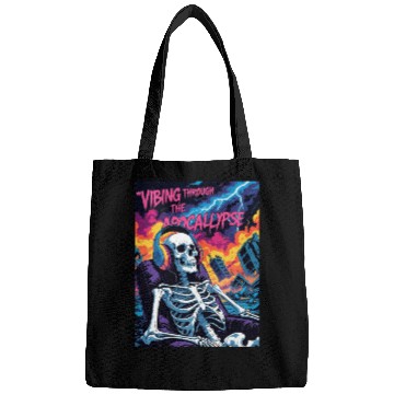 Discover Vibrant Skeleton Amidst Stormy Apocalypse Bags