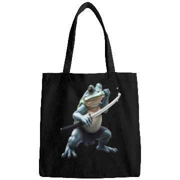 Discover Kawaii Frog Warrior Art Design Bags
