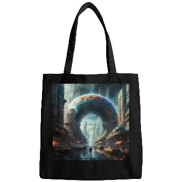 Discover Future Portal In Alien City with Circular Gateway Bags