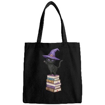 Discover Enchanted Black Cat with Witch Hat Bags