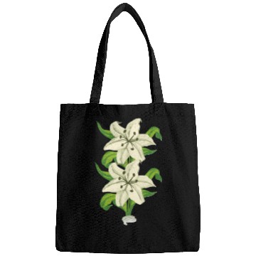 Discover Elegant White Lily Botanical Illustration Bags