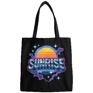 Discover Retro Sunrise Neon Design Bags