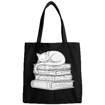 Discover Sleeping Cat on Books Bags