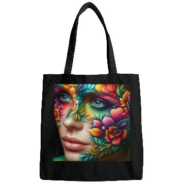 Discover Vibrant Floral Face Art Bags