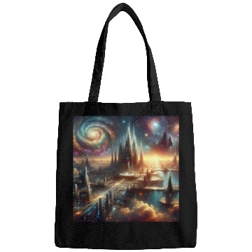 Discover Future Sci-Fi Cityscape Alien Planet King's Castle Bags