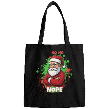Discover Ho Ho Nope – Grumpy Santa Art Bags
