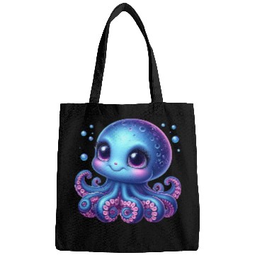 Discover Colorful Cartoon Octopus Illustration Bags