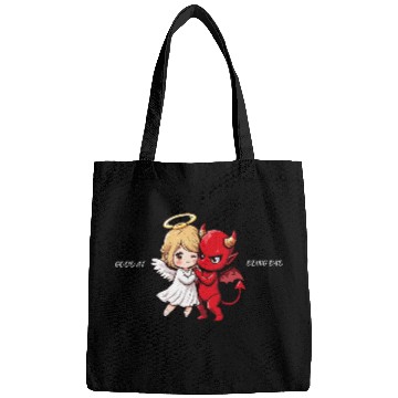 Discover Heavenly Angel vs Devil Cartoon Design Bags