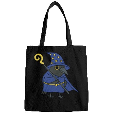 Discover Mystical Wizard Raven Illustration Bags