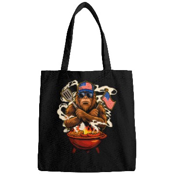 Discover Patriotic BBQ Gorilla Illustration Bags