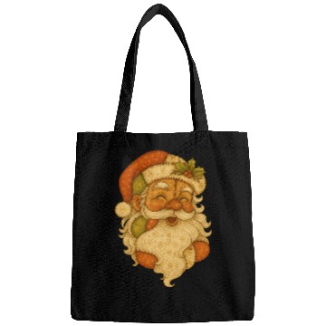 Discover Patchwork Santa Face Vintage Christmas Folk Art Bags