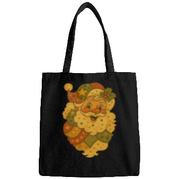 Discover Patchwork Santa Face Vintage Christmas Folk Art Bags