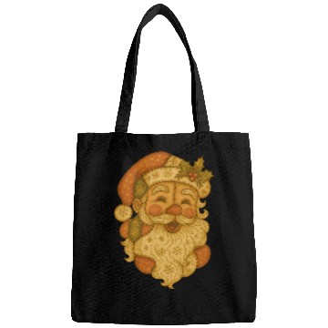 Discover Patchwork Santa Face Vintage Christmas Folk Art Bags