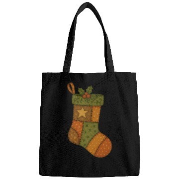 Discover Patchwork Stocking Christmas Vintage Folk Art Bags