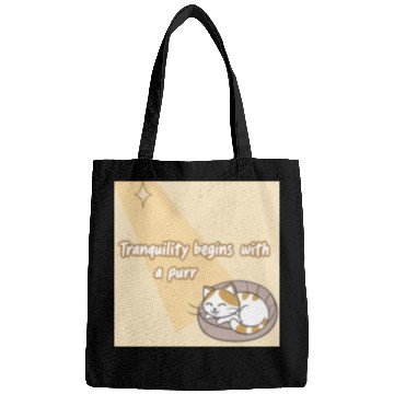 Discover Peaceful Cat Relaxation Illustration Bags