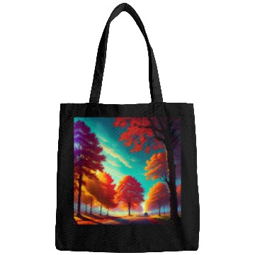 Discover Vivid Autumn Tree Landscape Bags