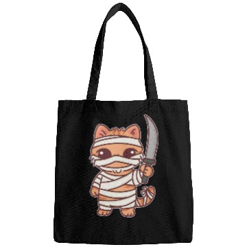 Discover Mummy Cat Warrior Cartoon Design Bags