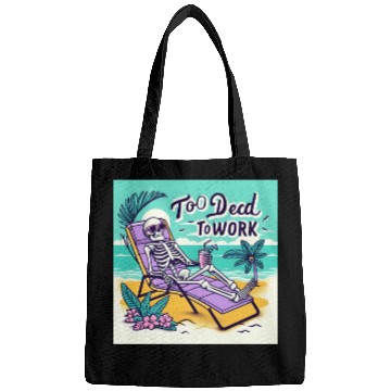 Discover Skeleton Relaxing at Beach Scene Bags