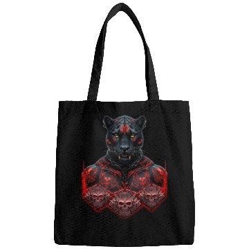 Discover Black Warrior Panther with Gothic Skull Armor Bags
