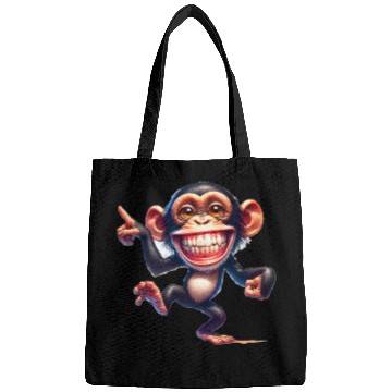 Discover Playful Monkey Cartoon Illustration Bags