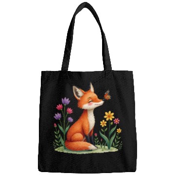 Discover Tiny Spring Friends Whimsical Fox Butterfly Floral Bags