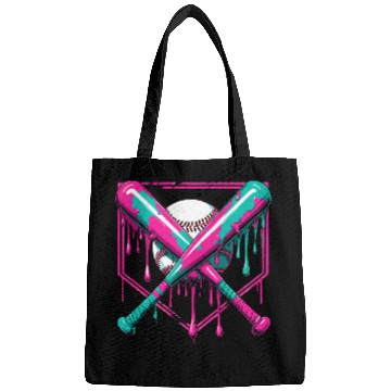 Discover Neon Baseball Bat and Ball Art Bags