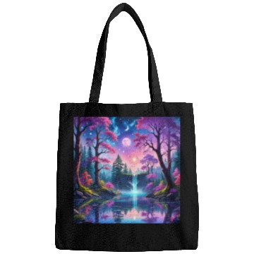Discover Fantasy Landscape with Waterfall and Moon Bags