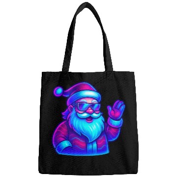 Discover Neon Santa Claus Cyberpunk Christmas Bags