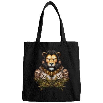 Discover Majestic Lion Warrior Tattoo Design Bags