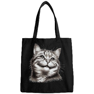 Discover Joyful Cat Illustration for Apparel Bags