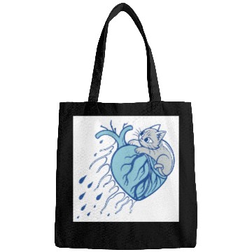 Discover Whimsical Cat Embracing Heart Bags